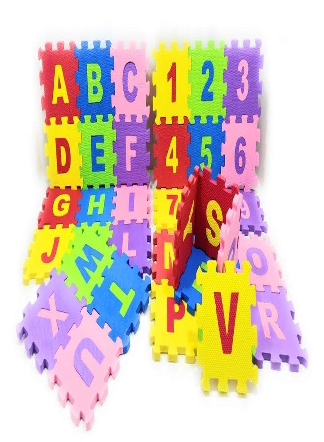 TT 36 Pieces Mini Puzzle Foam Mat for Kids, Interlocking Learning Alphabet and Number Mat for Kids - Image 3